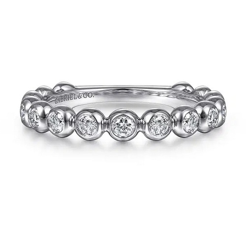 GABRIEL AND CO FASHION DIAMOND BEZEL SET STACKABLE BAND