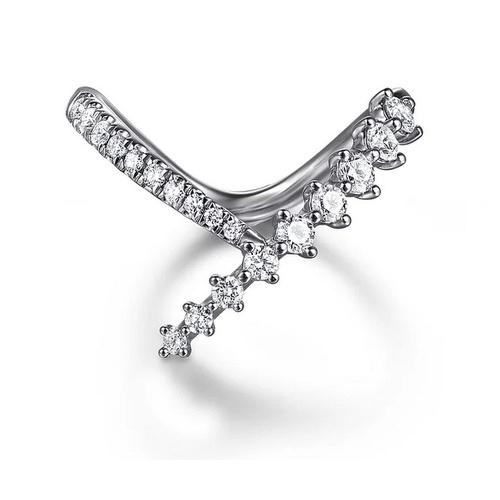 GABRIEL AND CO FASHION KASLIQUE GRADUATED DIAMOND CHEVRON BAND