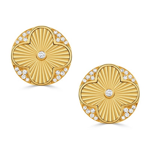 DOVES RAVENNA DIAMOND BUTTON EARRINGS