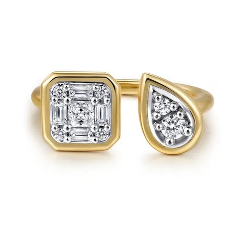 GABRIEL AND CO FASHION CONTEMPORARY TOI ET MOI OPEN RING