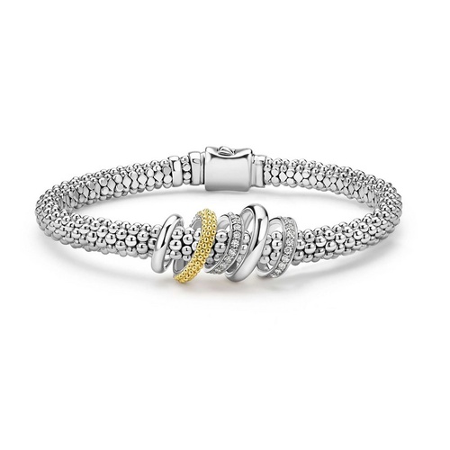 LAGOS CAVIAR LUX 5 RING DIAMOND BRACELET