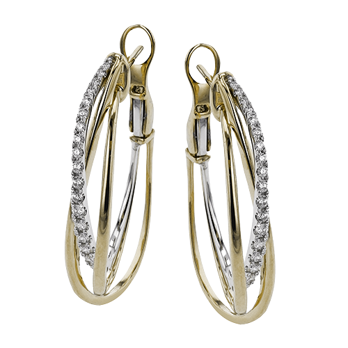 SIMON G FASHION MULTI STRAND DIAMOND HOOP EARRINGS