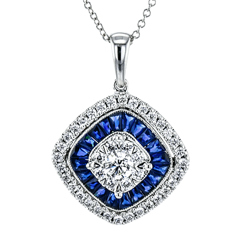 SIMON G FASHION SAPPHIRE AND DIAMOND PENDANT
