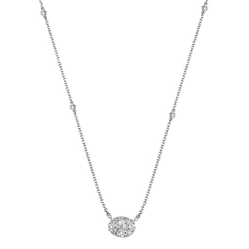 SIMON G FASHION PAVE CLUSTER DIAMOND PENDANT