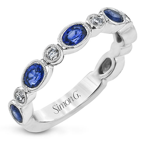 SIMON G BRIDAL SAPPHIRE AND DIAMOND BAND