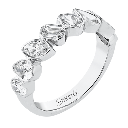 SIMON G BRIDAL MULTI SHAPE DIAMOND BEZEL BAND