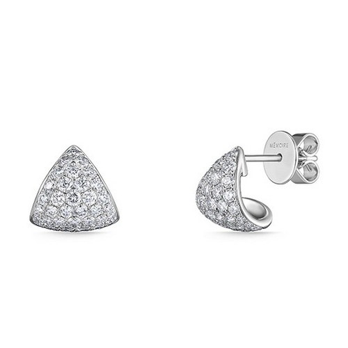 MEMOIRE FASHION PARAMOUNT FAN PAVE DIAMOND EARRINGS
