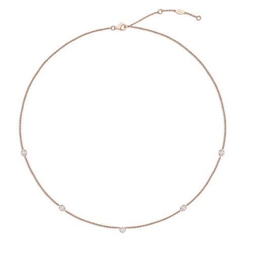 MEMOIRE FASHION CASCADE 5 STONE STATION NECKLACE