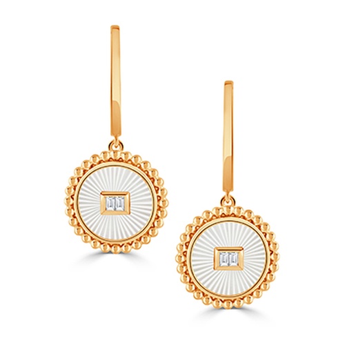 DOVES ONDELLE MOTHER OF PEARL AND DIAMOND DANGLE EARRINGS