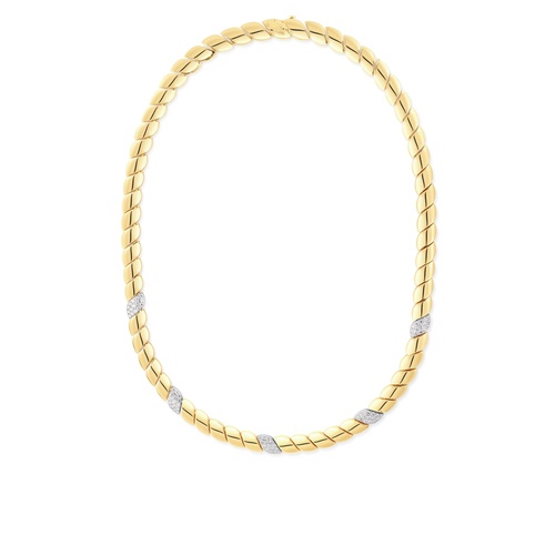 ROBERTO COIN SAN MARCO 5 STATION COLLAR DIAMOND NECKLACE