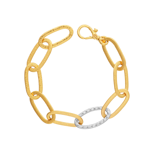 GURHAN GOLD HOOPLA DIAMOND OVAL LINK BRACELET