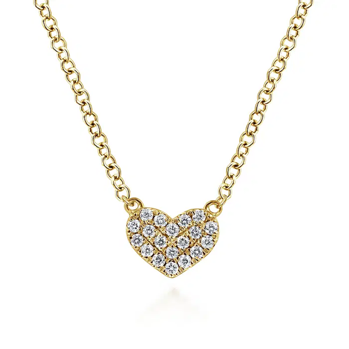 GABRIEL AND CO FASHION LUSSO PAVE DIAMOND HEART PENDANT