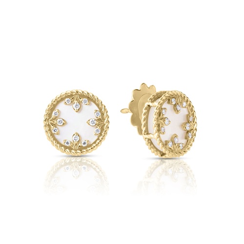 ROBERTO COIN VENETIAN MEDALLIONS MOTHER OF PEARL AND DIAMOND EARRINGS ROBERTO COIN VENETIAN MEDALLIONS MOTHER OF PEARL AND DIAMOND EARRINGS