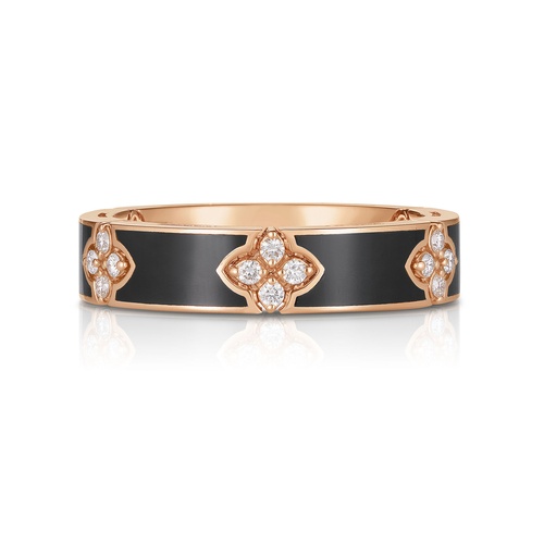 ROBERTO COIN LOVE IN VERONA BLACK ENAMEL DIAMOND RING