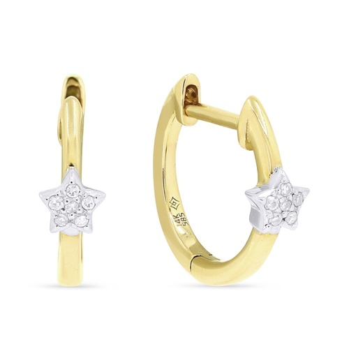 MADISON  L DESIGNS STAR DIAMOND HUGGIE EARRINGS