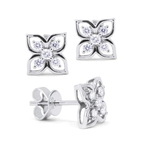 MADISON  L DESIGNS DIAMOND FLOWER EARRINGS