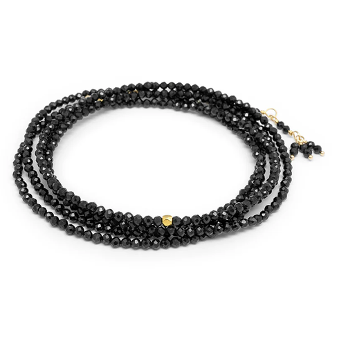 ANNE SPORTUN BLACK SPINEL WRAP BRACELET- NECKLACE