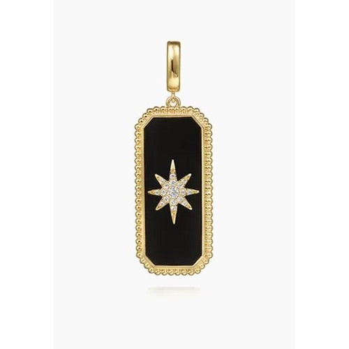 GABRIEL AND CO FASHION BUJUKAN DIAMOND AND BLACK ONYX MEDALLION PENDANT