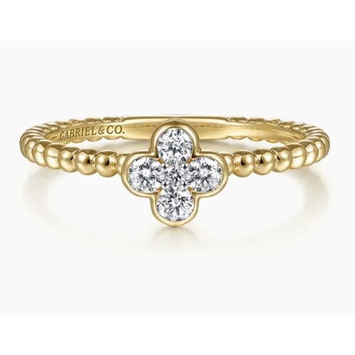 GABRIEL AND CO FASHION STACKABLE CLUSTER CLOVER DIAMOND BAND