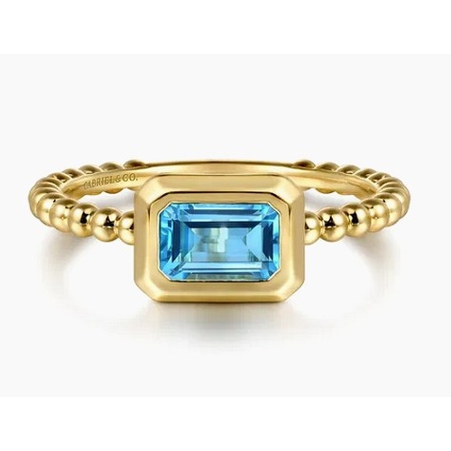 GABRIEL AND CO FASHION BUJUKAN BLUE TOPAZ BEZEL RING