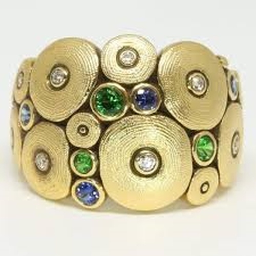ALEX SEPKUS SAPPHHIRE AND TSAVORITE ORCHARD RING