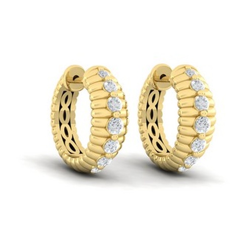 VLORA FASHION DIAMOND HUGGIE EARRINGS