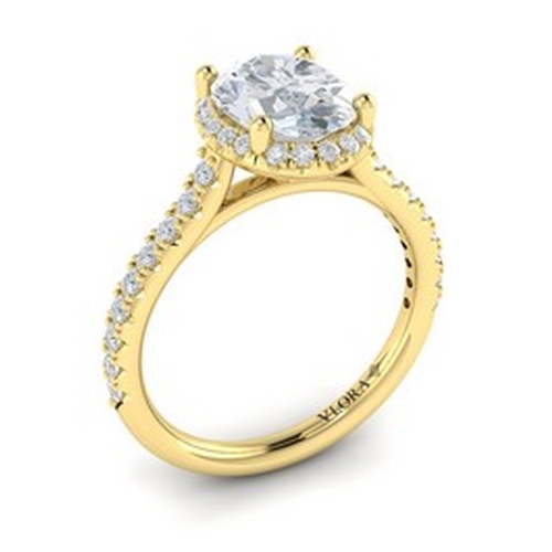 VLORA BRIDAL HALO DIAMOND ENGAGEMENT RING