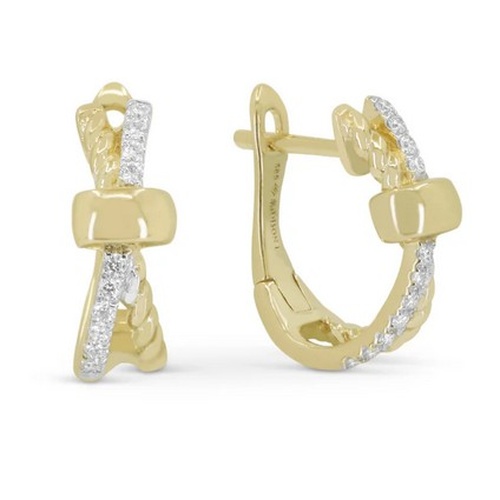 MADISON  L DESIGNS MILANO DIAMOND HUGGIE EARRINGS