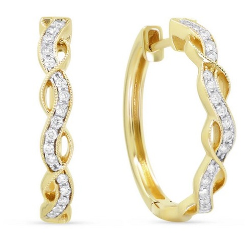 MADISON  L DESIGNS MILANO INFINITY DIAMOND HOOP EARRINGS