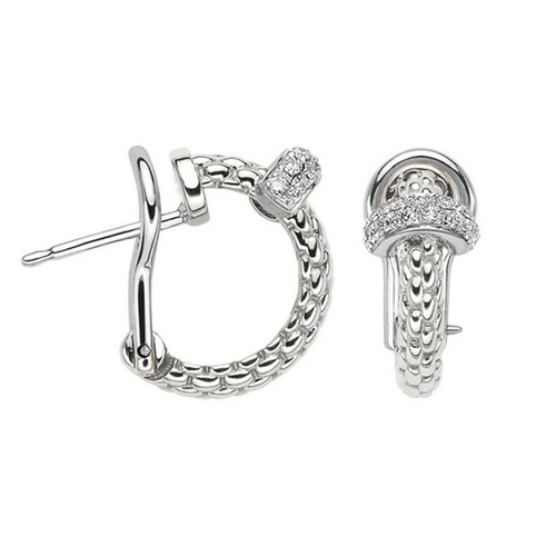 FOPE PRIMA DIAMOND HOOP  EARRINGS