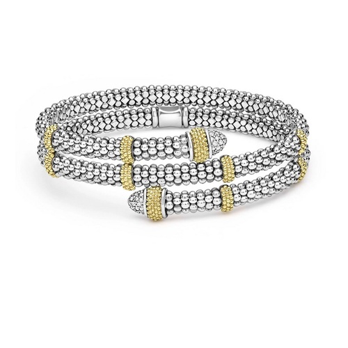 LAGOS SIGNATURE CAVIAR VERSA DIAMOND WRAP BRACELET