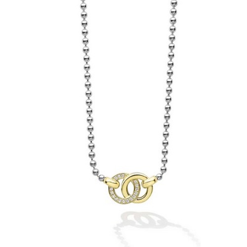LAGOS SIGNATURE CAVIAR INTERLOCKING DIAMOND NECKLACE