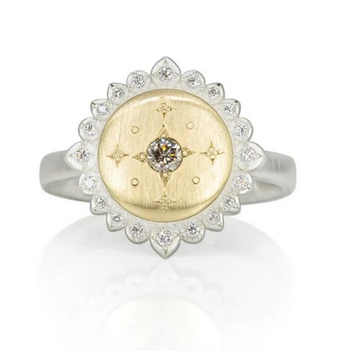 ADEL CHEFRIDI GOLDEN EMBERS CHAMPAGNE DIAMOND RING