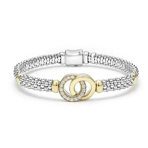 LAGOS SIGNATURE CAVIAR INTERLOCKING DIAMOND BRACELET