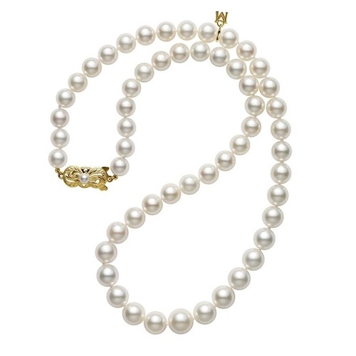 MIKIMOTO GRADUATED AKOYA PEARL NECKLACE-18 IN- 9X7 MM A1