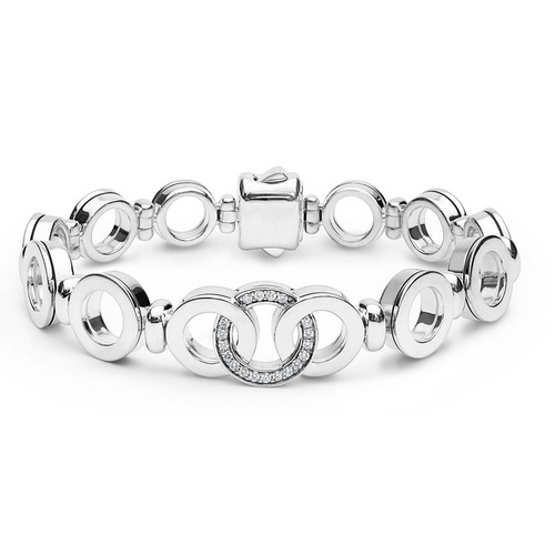 LAGOS SIGNATURE CAVIAR INTERLOCKING DIAMOND BRACELET