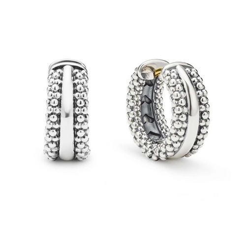 LAGOS SIGNATURE CAVIAR BEADED HUGGIE EARRINGS