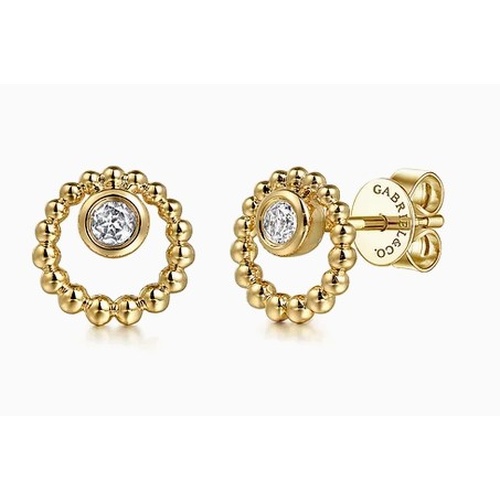 GABRIEL AND CO FASHION BUJUKAN WHITE SAPPHIRE STUD EARRINGS