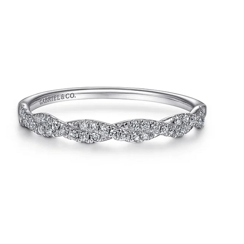 GABRIEL AND CO FASHION LUSSO TWISTED DIAMOND STACKING BAND