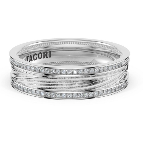 TACORI SCULPTED TEXTURED PAVE DIAMOND BAND