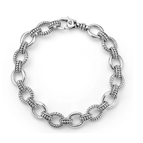 LAGOS SIGNATURE CAVIAR FLUTED OVAL LINK BRACELET