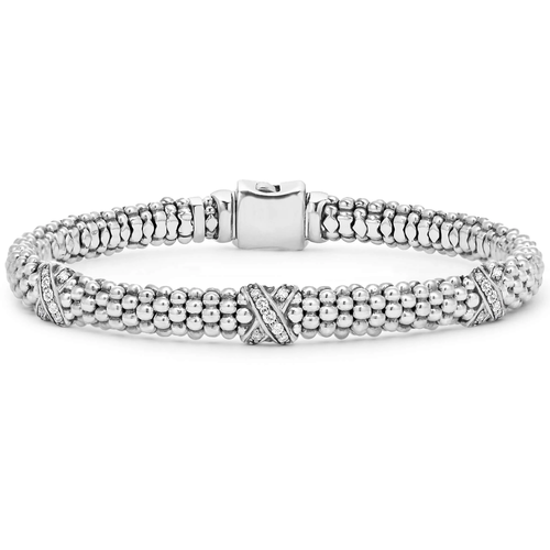 LAGOS CAVIAR LUX TRIPLE DIAMOND X BRACELET