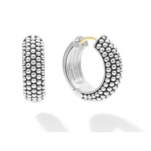 LAGOS SIGNATURE CAVIAR HUGGIE EARRINGS