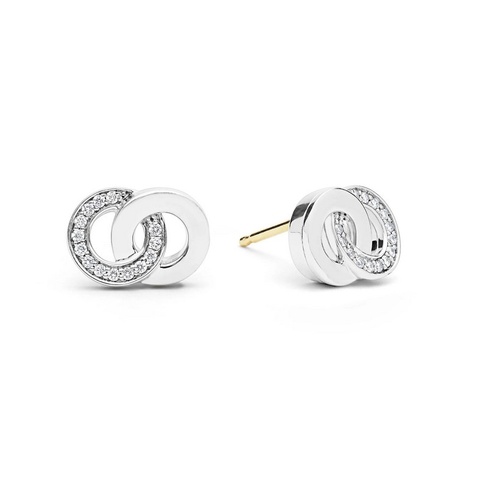 LAGOS SIGNATURE CAVIAR INTERLOCKING DIAMOND EARRINGS