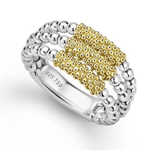 LAGOS CAVIAR ICON THREE ROW RING