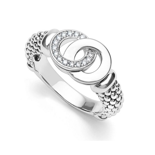 LAGOS SIGNATURE CAVIAR INTERLOCKING DIAMOND RING