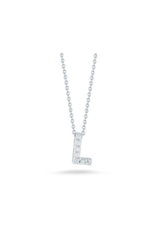Stunning Initial Diamond Necklace in 18K White Gold