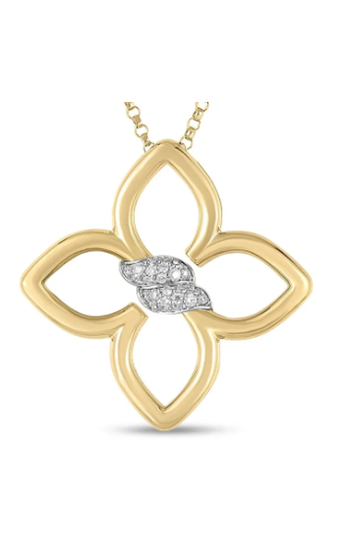 Exquisite Dual-tone Diamond Necklace in 18K White and Yellow Gold