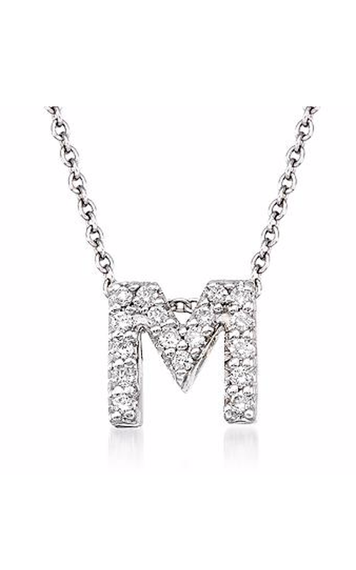 Glamourous Initial Diamond Necklace in 18K White Gold