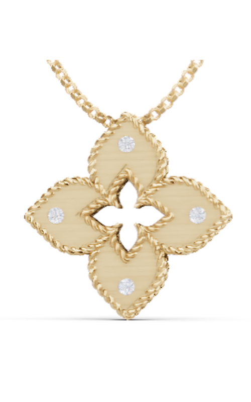 Exquisite 18K Yellow Gold Floral Diamond Necklace